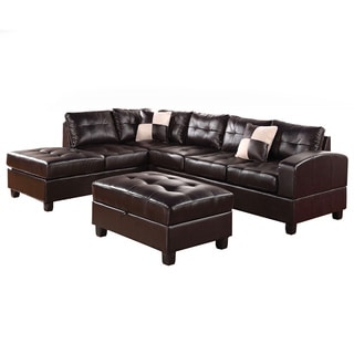 Special Offers Planken Bonded Leather Chaise Sectional Sofa and ...