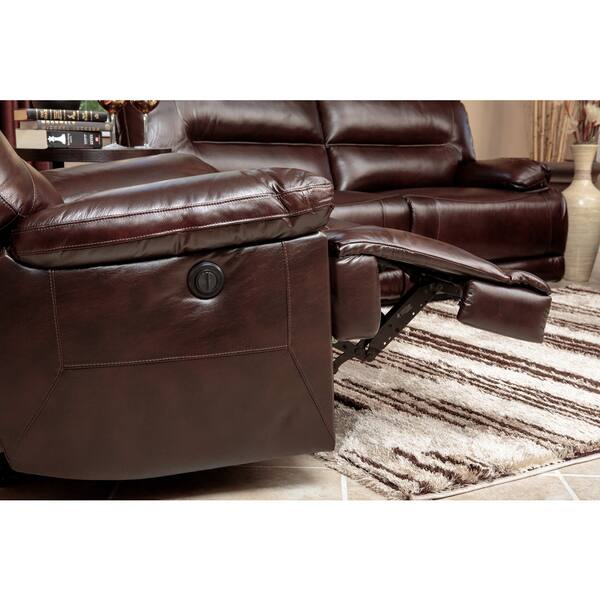 Abbyson Living Breckinridge 3piece Top Grain Leather Power Reclining