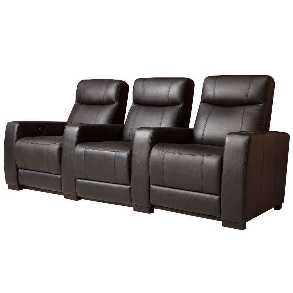 Abbyson Montgomery 3-piece Top Grain Leather Power Theatre Recliners