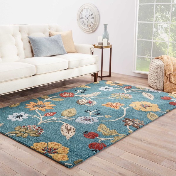 Bloomsbury Handmade Floral Blue/ Multicolor Area Rug (8' X 10') - 7'10" x 9'10"