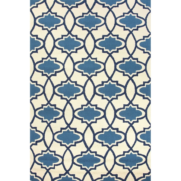 Geometric Pattern Blue/ Ivory Area R   Shopping   Great