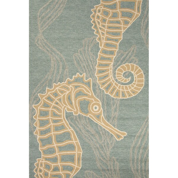 Laguna Indoor/ Outdoor Animal Blue/ Beige Area Rug (7'6" X 9'6")