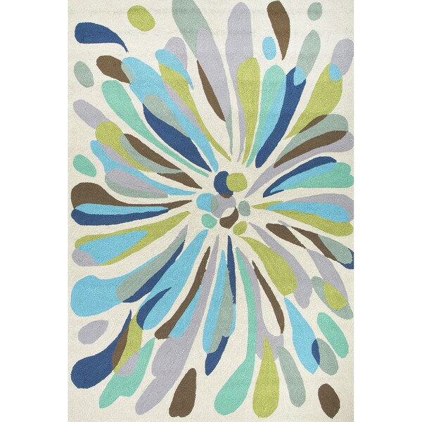 Fonteyne Indoor/ Outdoor Abstract Silver/ Multicolor Area Rug (7'6" X 9'6") - 7'6x9'6