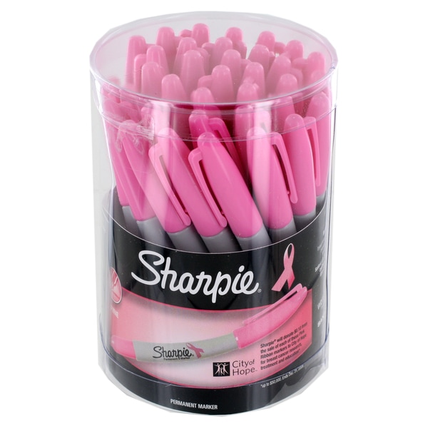 Sharpie Pink Ribbon Permanent Marker Canister (Pack of 36) Free