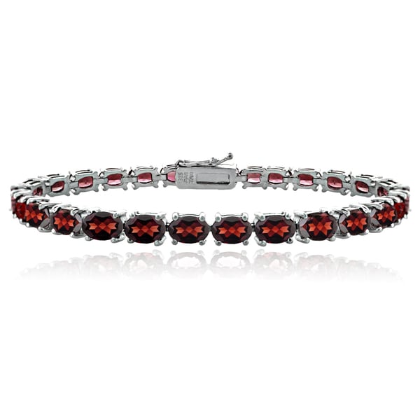 Glitzy Rocks Sterling Silver 20 1 3ct Tgw Garnet Tennis Glitzy Rocks Sterling Silver 20 1 3ct Tgw Garnet Tennis Bracelet