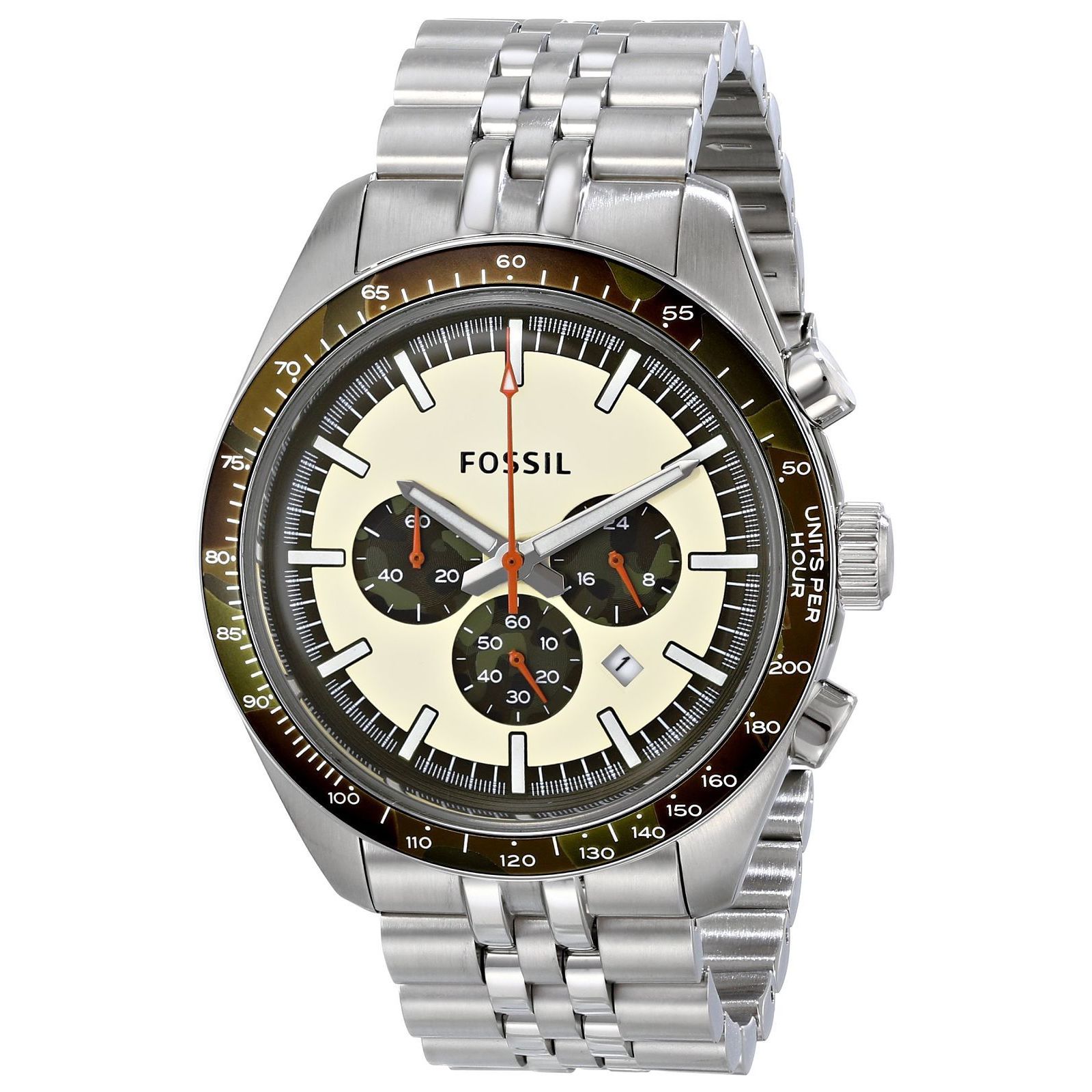 fossil men's silver sport watch