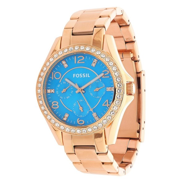 Fossil Women's ES3569 Riley Stainless Steel Rose Gold-Tone Watch ...