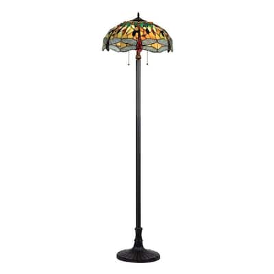 Tiffany Style Dragonfly Design 2-light Floor Lamp