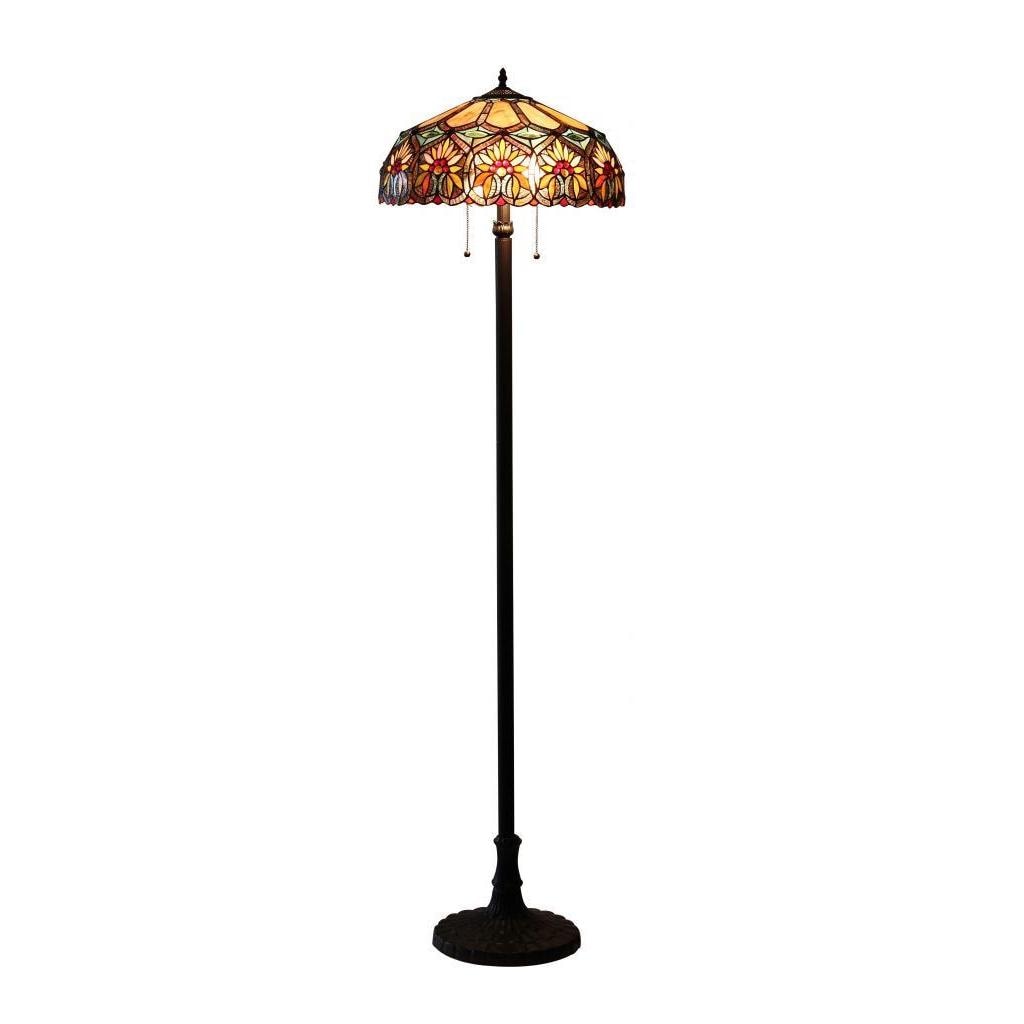 Tiffany Style Floral Design 2-light Floor Lamp