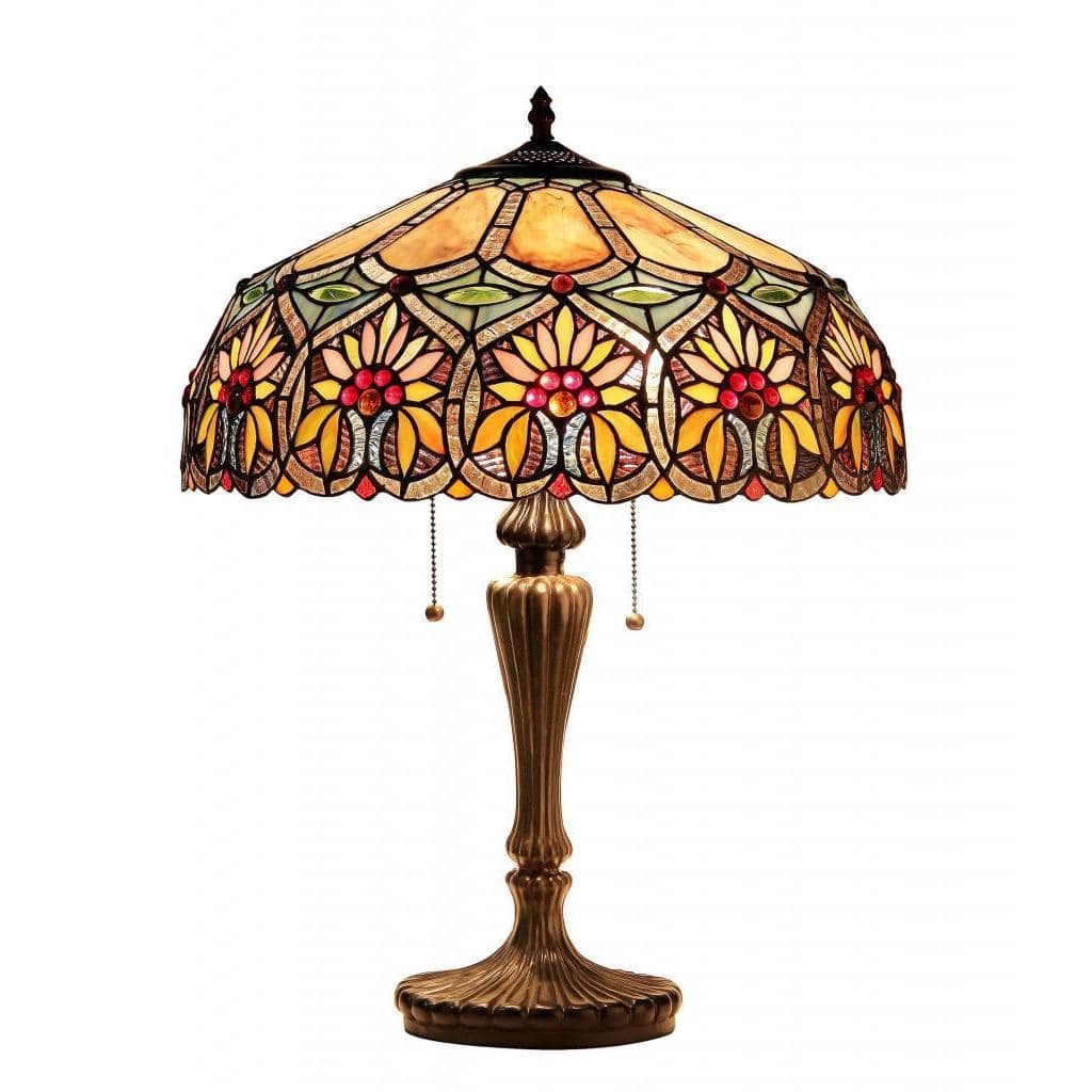 Tiffany Style Floral Design 2-light Table Lamp