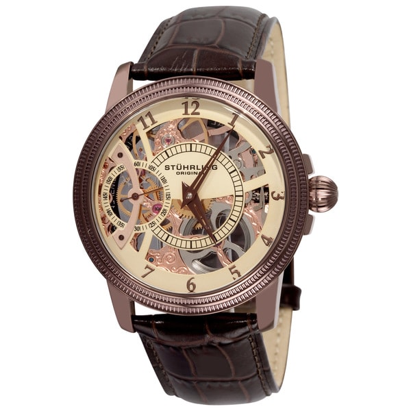 Stuhrling Original Men's Brumalia Mechanical Leather Strap Watch