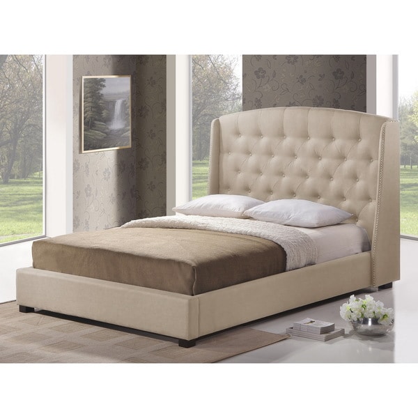 Ipswich Light Beige Linen Modern Platform Bed