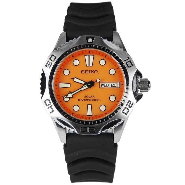 Shop Seiko Men's Solar Divers Black Rubber Watch - Free Shipping Today ...