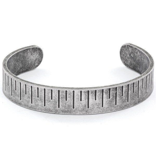 Crucible Silvertone Antiqued Cuffed Bracelet. Opens flyout.