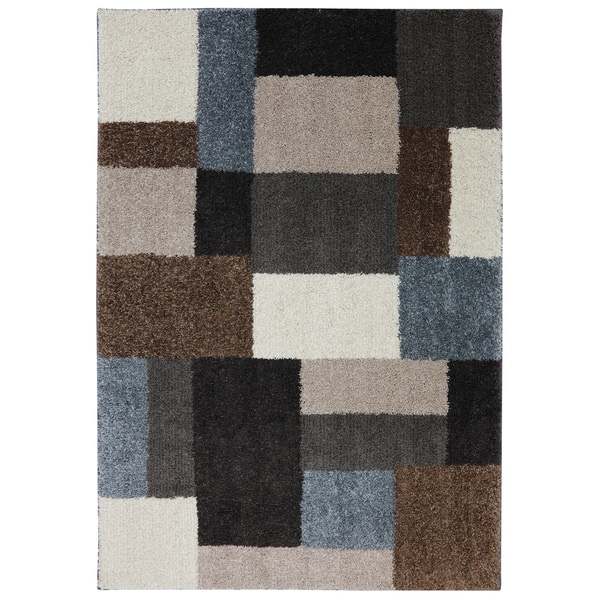 Shag Ri La Building Blocks Black Area Rug (53 x 76)