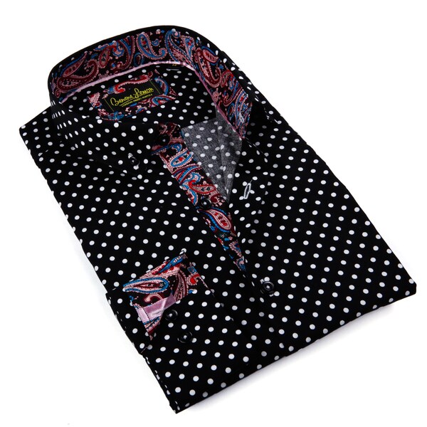 Shop Banana Lemon Men's Black Patterned Buttondown Shirt Free
