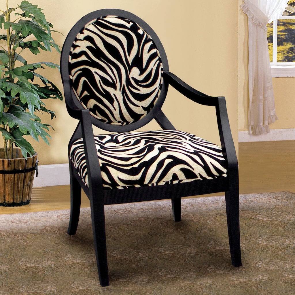 Furniture of America Sansa Zebra Print Accent Chair
