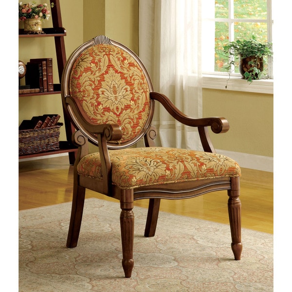 Furniture Of America Letitia Victorian Style Antique Oak Accent Chair