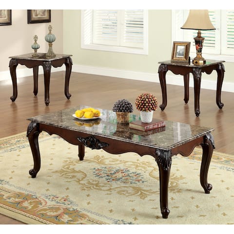 Furniture of America Caff Cherry Finish 3-piece Accent Table Set