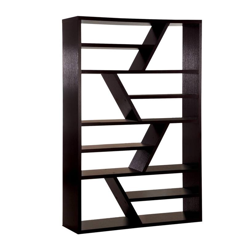 Emize Modern 12-Shelves Solid Wood Etagere Bookshelf and Display Stand by Furniture of America