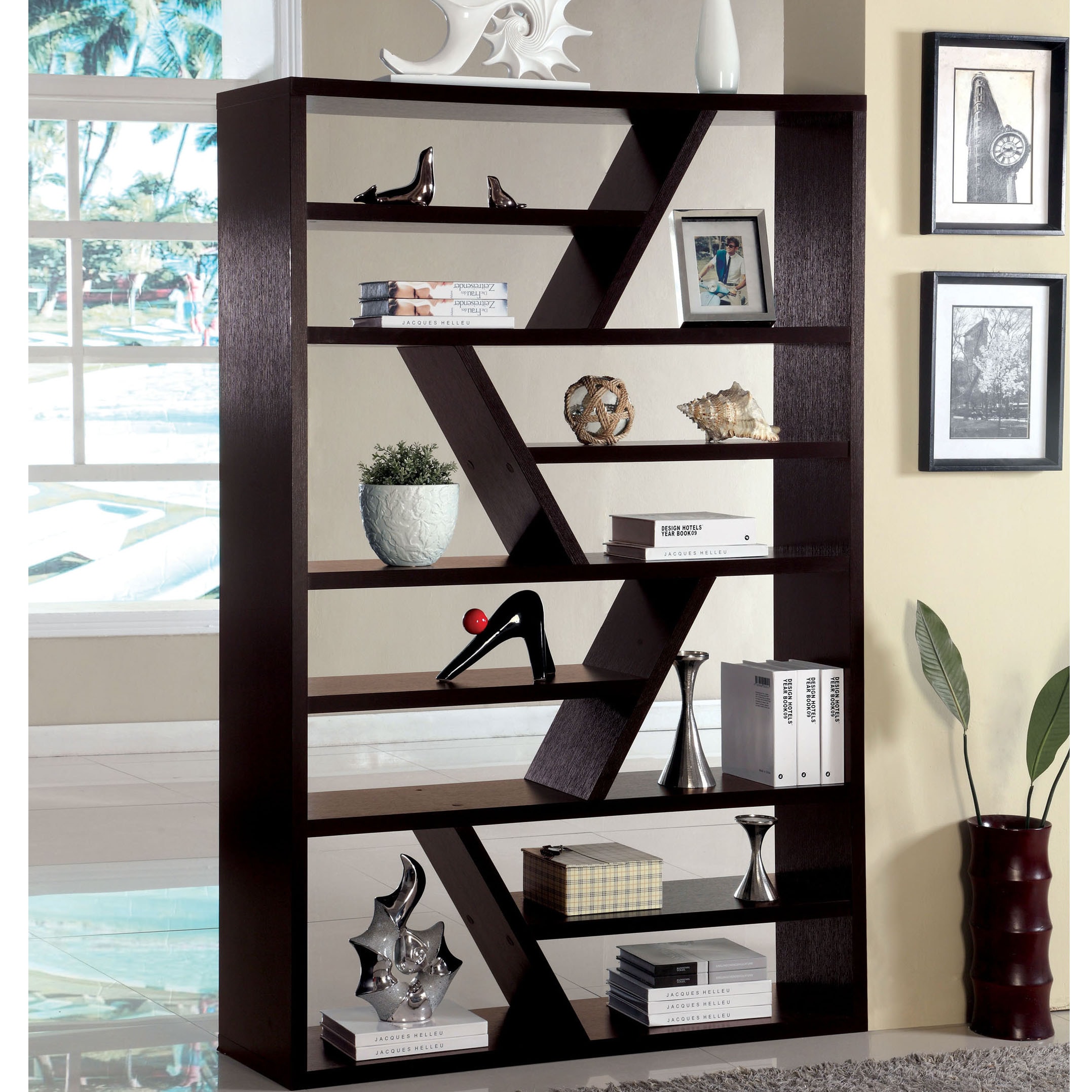 Shop Furniture of America Emize Espresso Open Display Shelf Free
