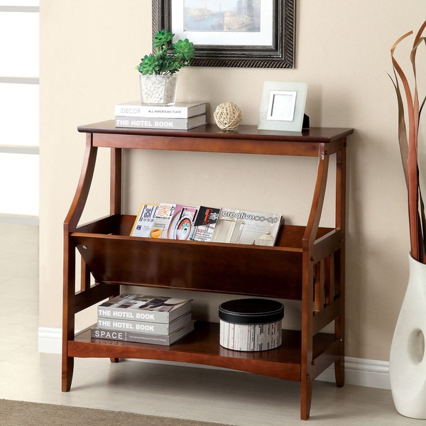 Shop Furniture of America Chelise Cherry Open Shelf Stand ...