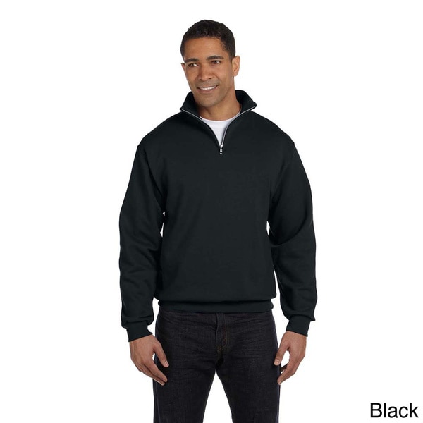 Mens 50/50 NuBlend Quarter zip Cadet Collar Sweatshirt