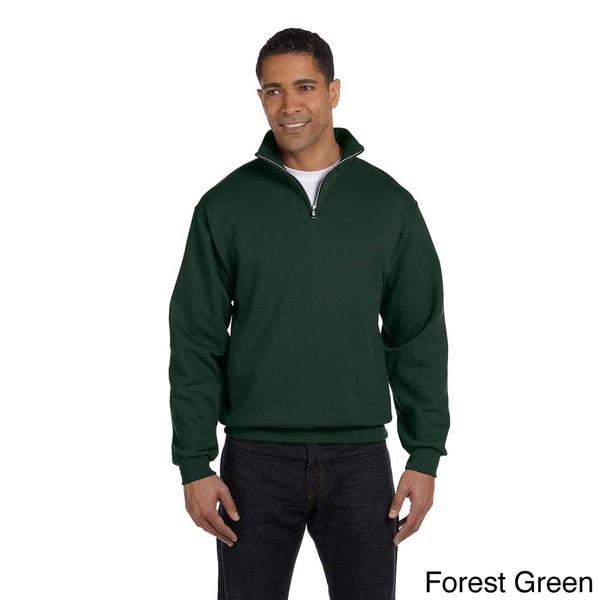 quarter zip cadet collar sweatshirt