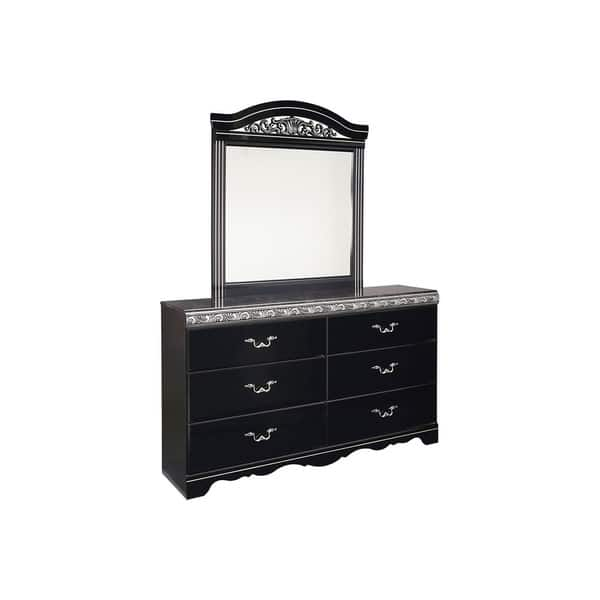 Shop Constellations Black Dresser And Mirror Set Free Shipping