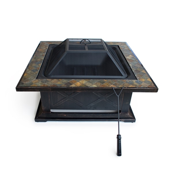 fire pit 36 square inch table outdoor base escapes slate