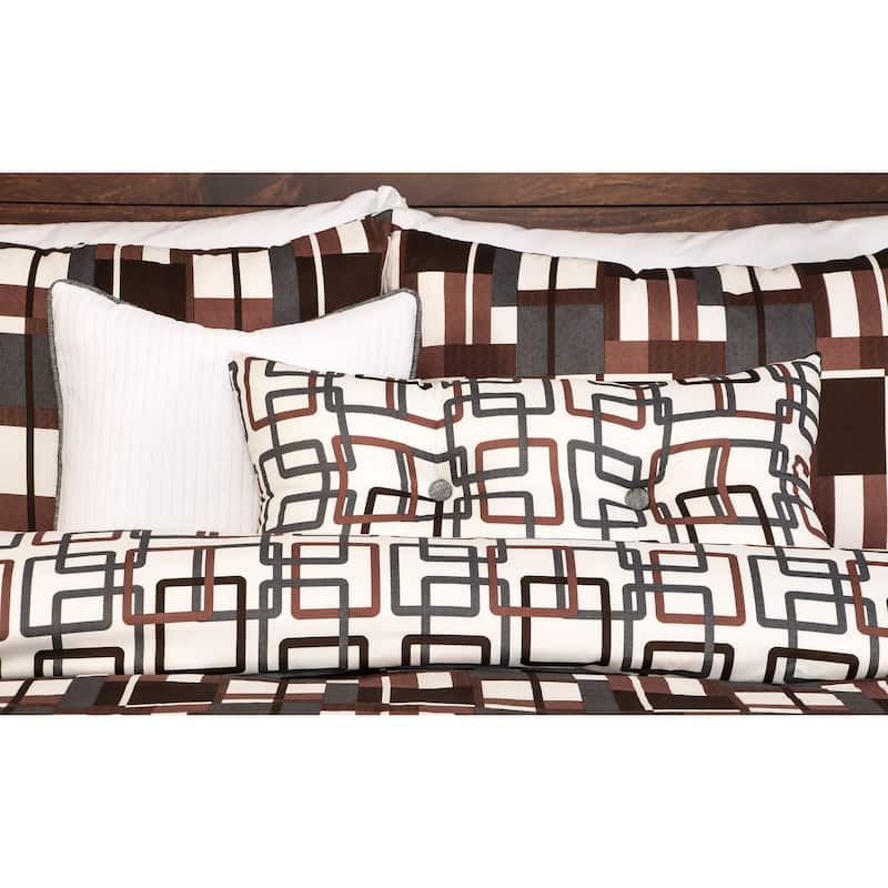 Geometric Plaid 4-piece Duvet Cover Set