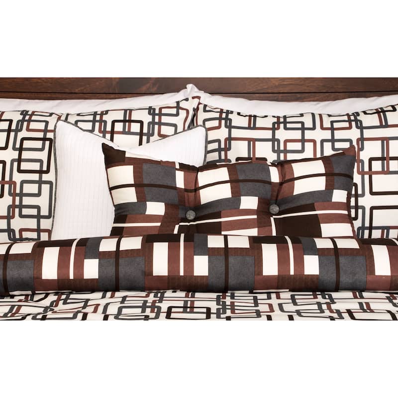 Geometric Plaid 4-piece Duvet Cover Set