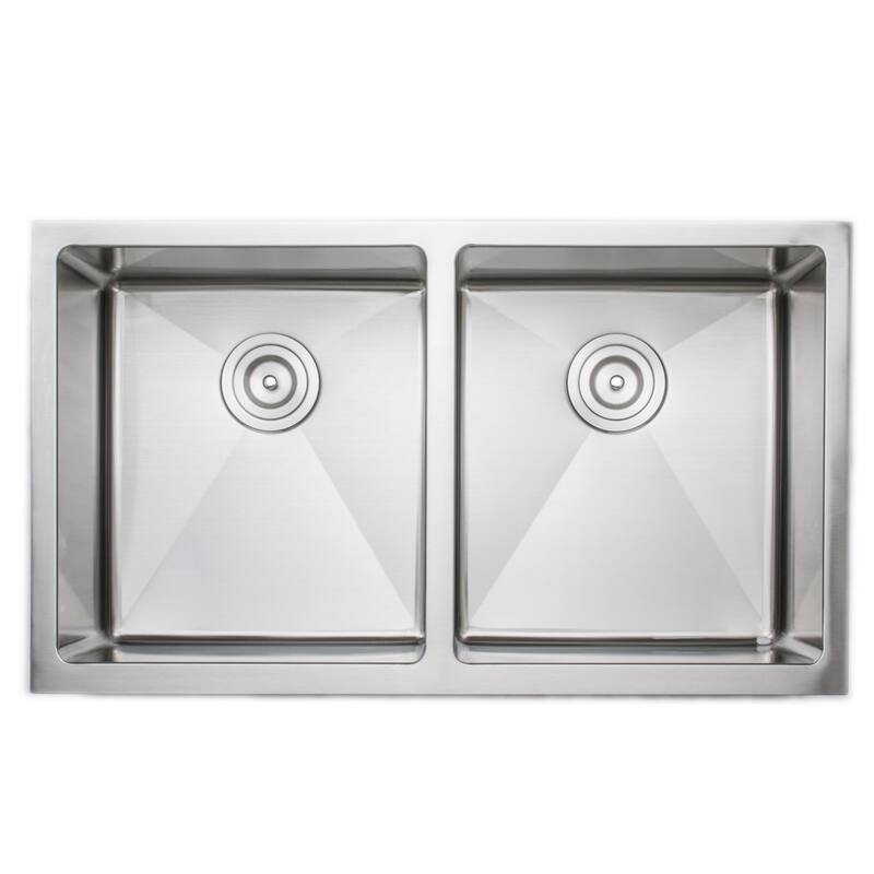 Wells Sinkware 33-inch 16-gauge Undermount 50-50 Farmhouse Apron Front Double Bowl Stainless Steel Kitchen Sink