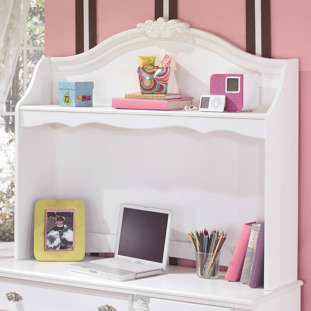 Exquisite Luminous White Desk Hutch