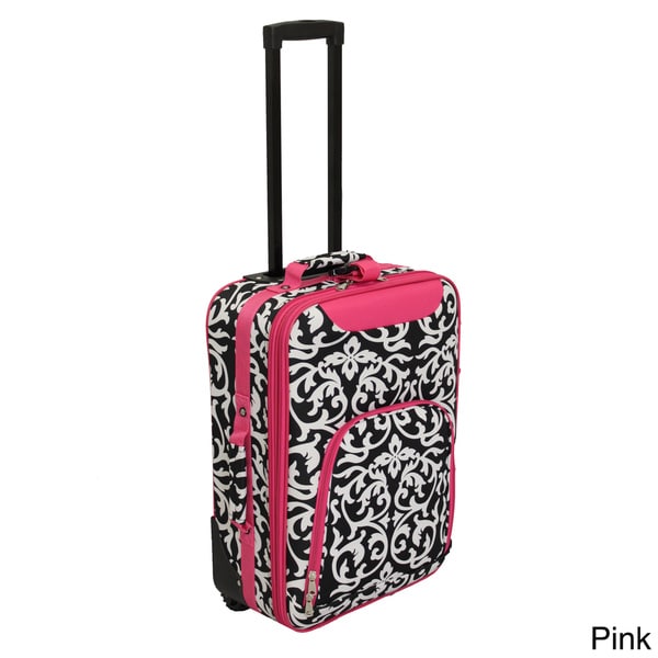 World Traveler Lightweight 20-inch Damask Carry-on Upright Suitcase