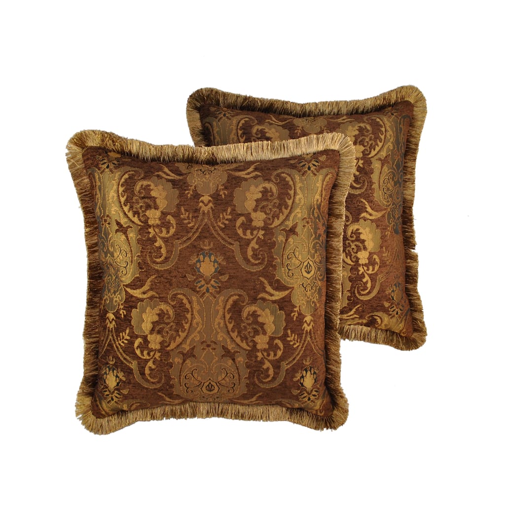 Sherry Kline China Art Brown 20-inch Decorative Throw Pillows (Set of 2)