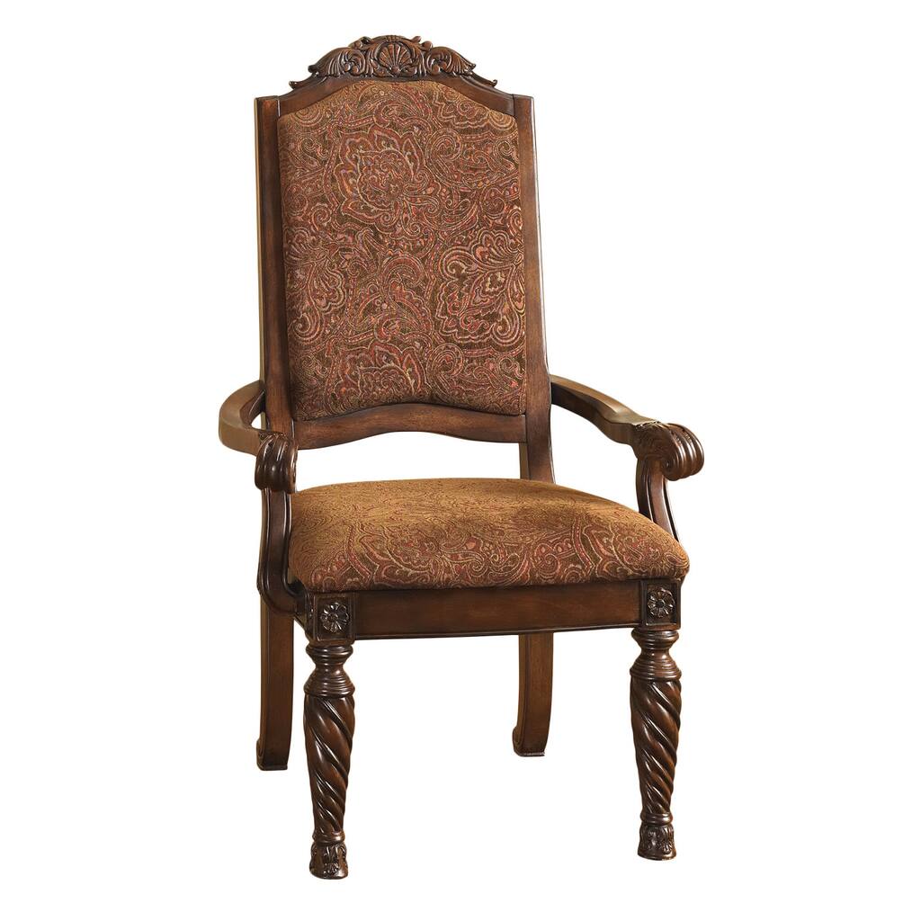 Signature Designs by Ashley North Shore Dark Brown Upholstered Dining Arm Chair (Set of 2)