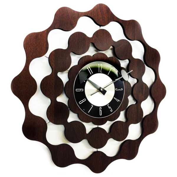 George Nelson Style Mid-century Modern Wooden Wall Clock