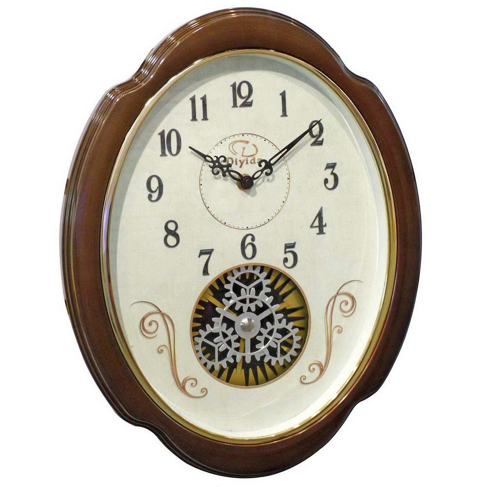 Traditional 15 Inch Espresso Rotating Gear Wall Clock Overstock 9217227