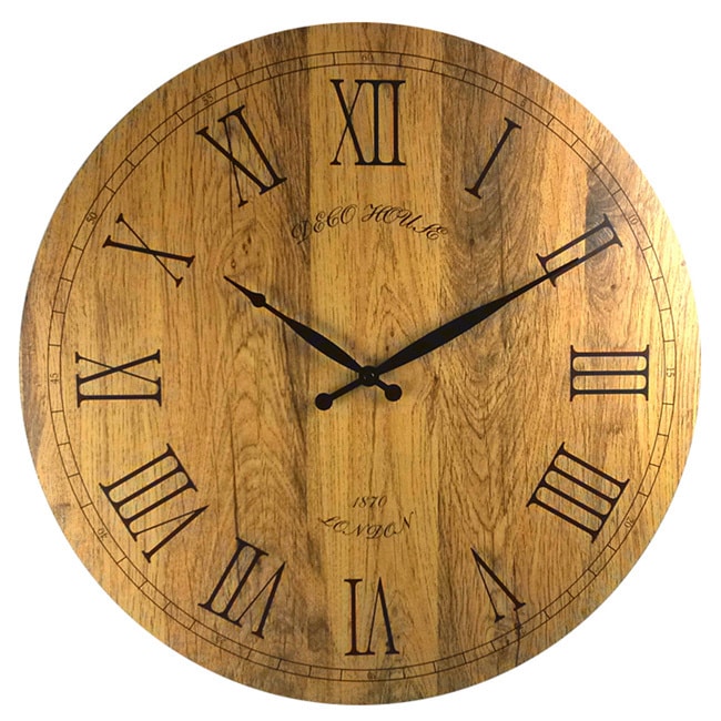 Shop 20 Inch Vintage Italian Tuscany Style Wooden Wall Clock Free