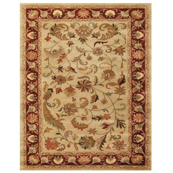 Grand Bazaar Tufted Wool Pile Adair Rug in Ivory/ Red (8 