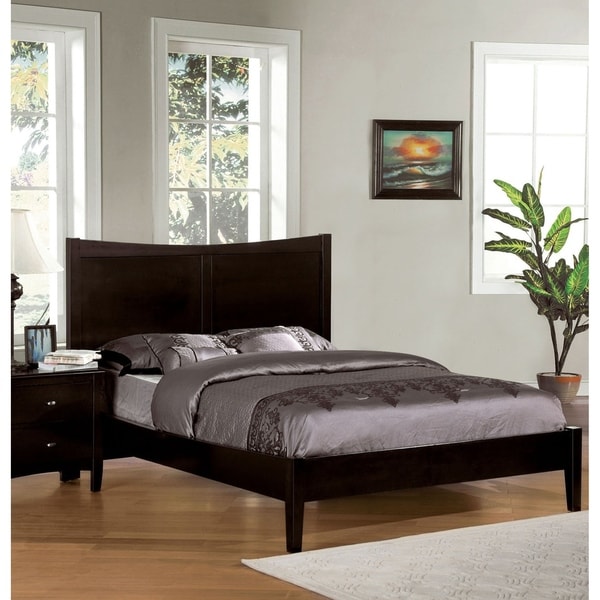 Espresso Queen Size Wood Platform Bed Frame Panel Headboard Bedroom Furniture Beds Bed Frames Home Garden