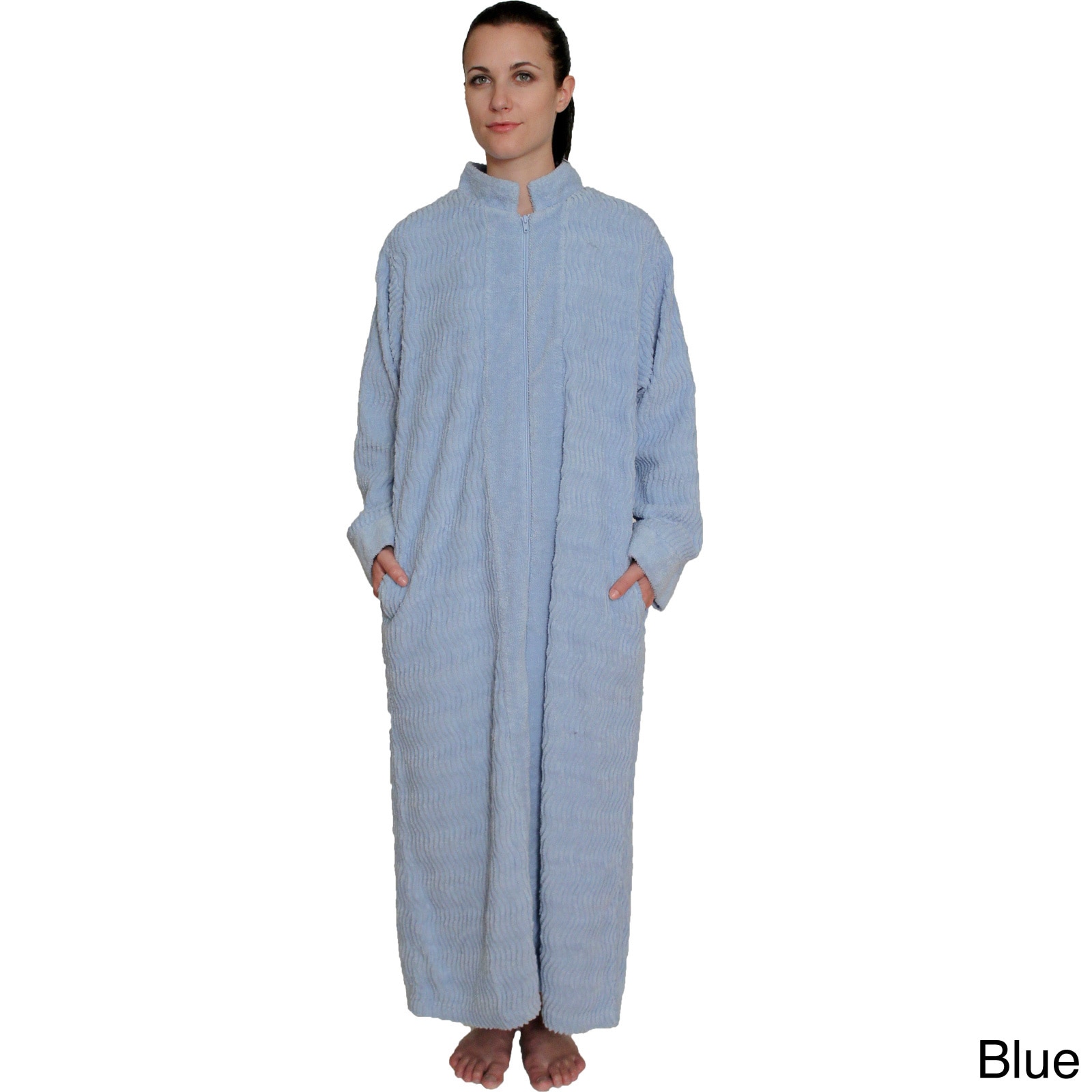 Shop NDK New York Women's Cozy Zipper Front Cotton Chenille Robe - On ...