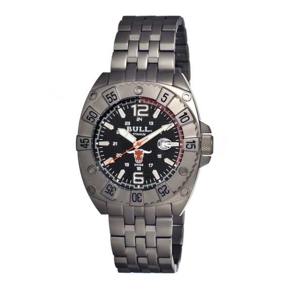 Bull Titanium Mens Robust Black Titanium Grey Analog Watch   16387898