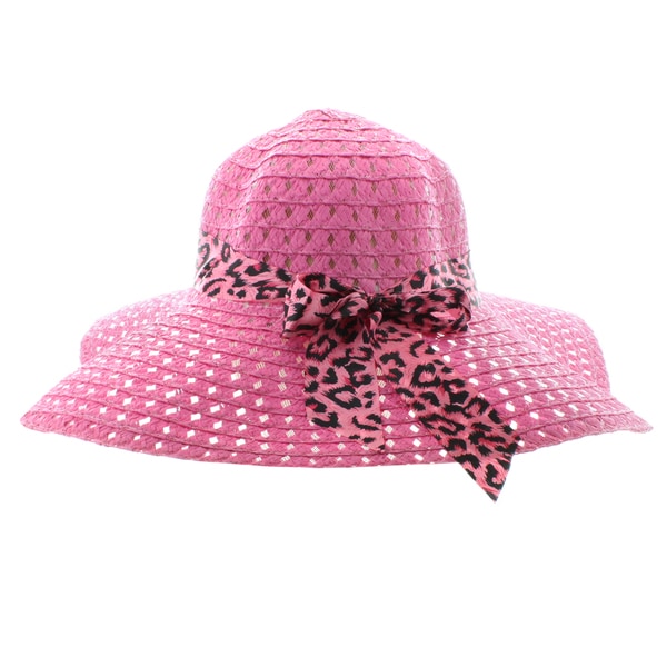 Faddism Women's Summer Straw Hat with Ribbon