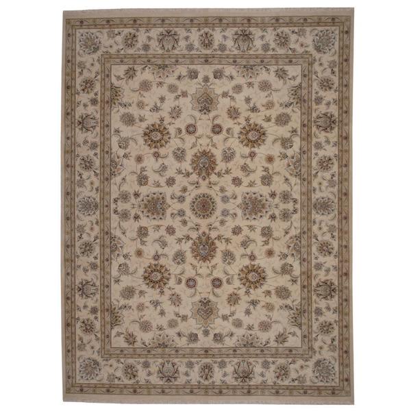 Herat Oriental Indo Hand-knotted Tabriz Wool and Silk Rug - 9' x 12'