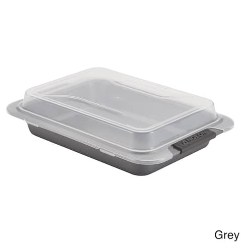 Anolon Advanced Nonstick Bakeware 9 x 13-inch Grey with Silicone Grips Covered Cake Pan