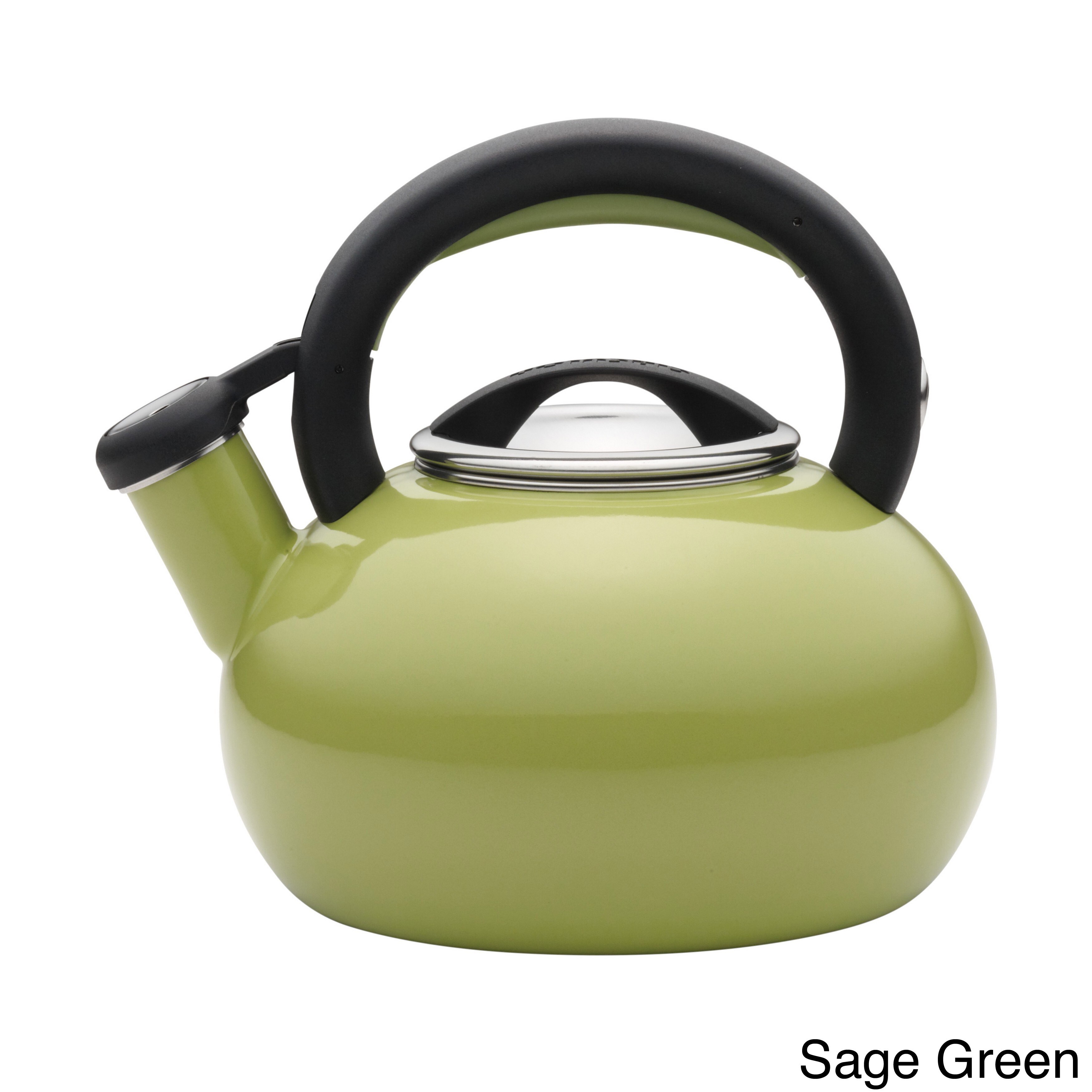 Circulon Enamel on Steel 2-Qt. Whistling Teakettle with Flip-Up Spout - Navy