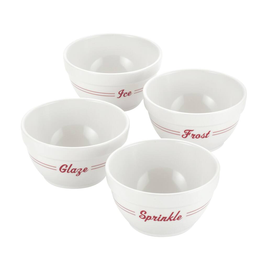 Cake Boss Countertop Accessories 'Bistro' Print 4-piece Melamine Prep Bowl Set