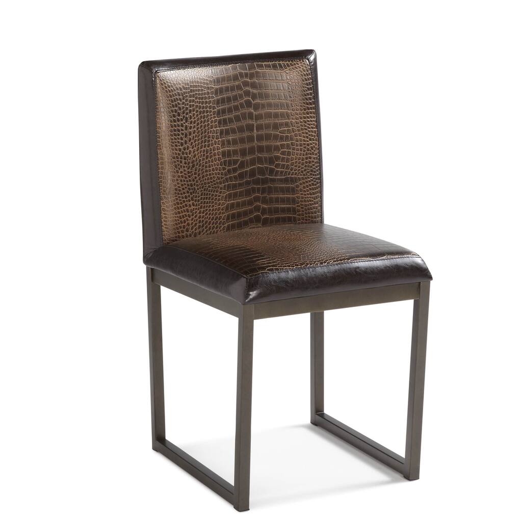 Sunpan Porto Faux Crocodile Leather Dining Chairs (Set of 2)